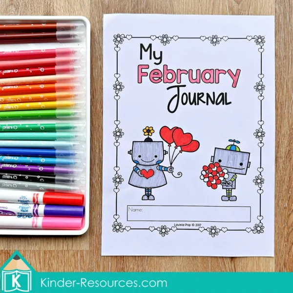 February Writing Journal Prompts. Cover page