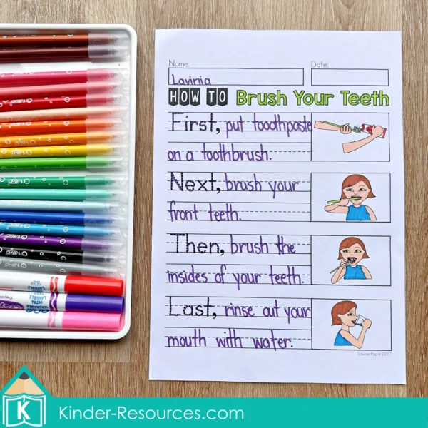February Writing Journal Prompts. How to brush your teeth