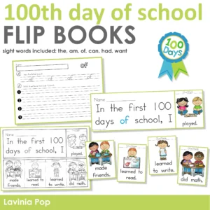 100th Day of School Sight Word Fluency Flip Books