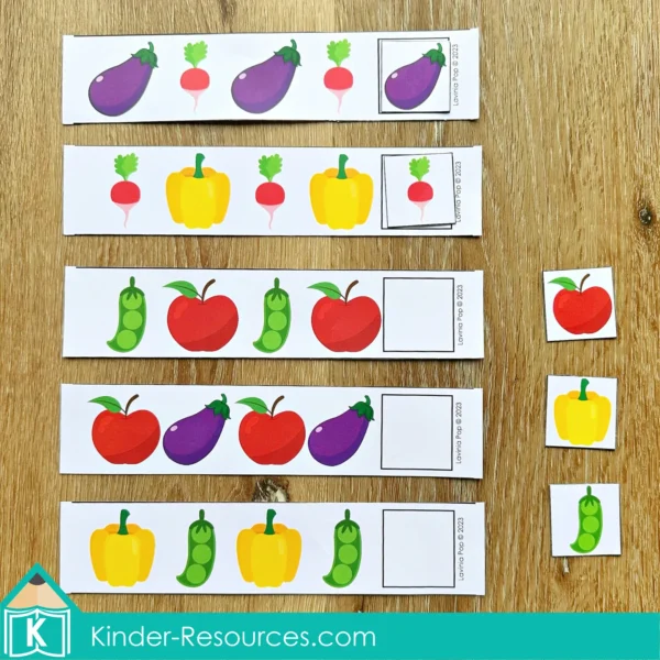 Food Preschool Centers AB Fruit and Vegetable Patterns