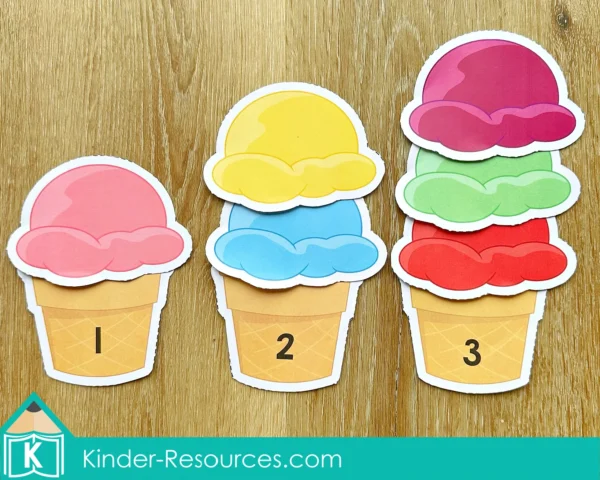Food Preschool Centers Counting Ice Cream Scoops