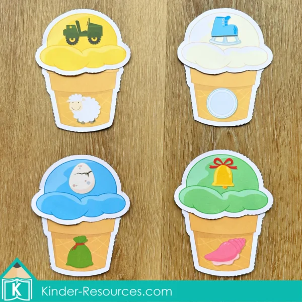 Food Preschool Centers Ice Cream Rhyming Activity