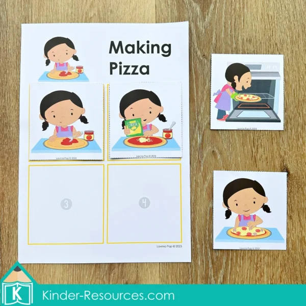 Food Preschool Centers Sequencing How to Make a Pizza