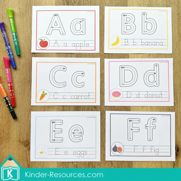 Food Preschool Centers Tracing Letters and Words