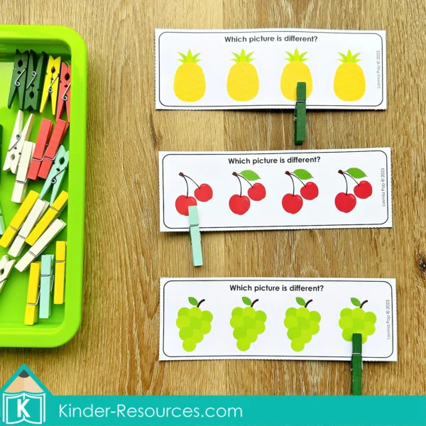 Food Preschool Centers Which Picture is Different