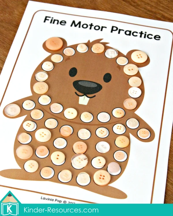 Groundhog Day Preschool Center Activity Fine Motor
