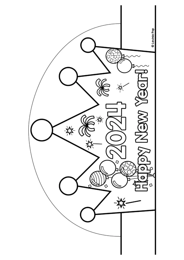 Download the FREE printable New Year Crowns 2024,