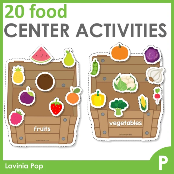 20 Food Center Activities for Preschool | Morning Tubs | Bins. Sorting Fruits and Vegetables.