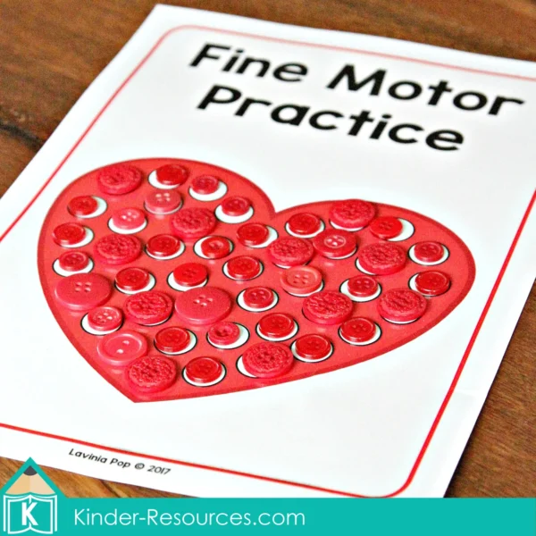 Preschool Valentine's Day Center Activities Heart Fine Motor Practice
