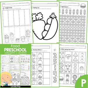 Food Preschool Worksheets and Activities No Prep
