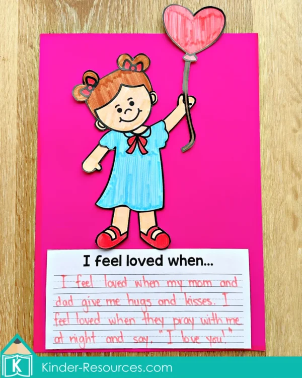 Valentine's Day Writing Craft Activity Craftivity. I feel loved when... girl