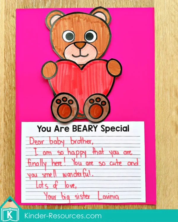 Valentine's Day Writing Craft Activity Craftivity. You Are BEARY Special