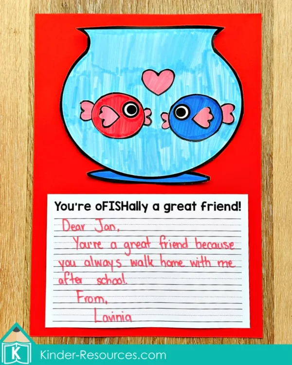 Valentine's Day Writing Craft Activity Craftivity. You're oFISHally a great friend!
