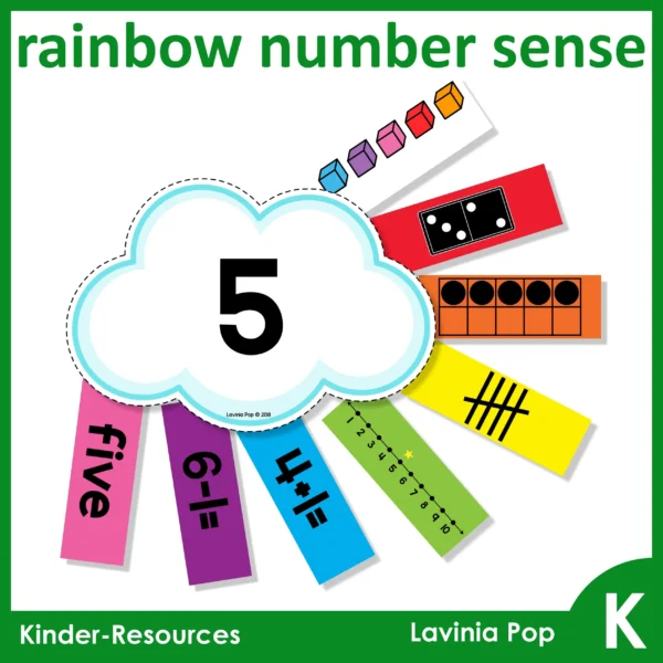 St. Patrick's Day Kindergarten Math Centers. Rainbow number sense activity.