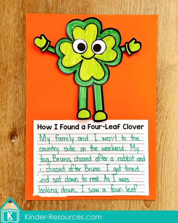 St. Patrick's Day Writing Craft Activity Craftivity. How I Found a Four-Leaf Clover
