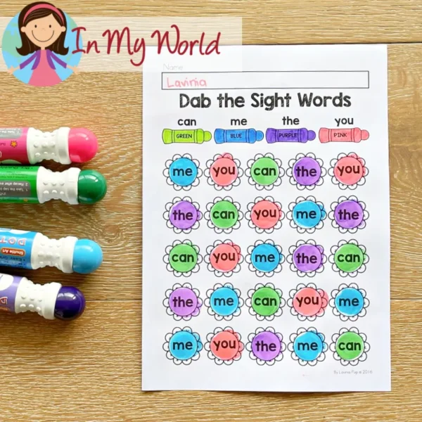 Preschool Spring Worksheets Sight Word Flower Dab