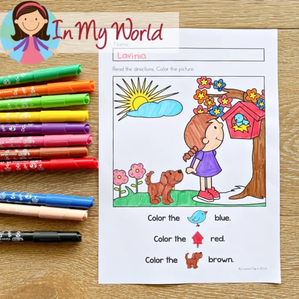 Preschool Spring Worksheets Coloring by Following Directions