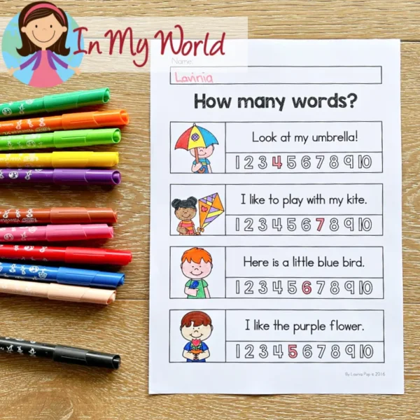 Preschool Spring Worksheets How Many Words