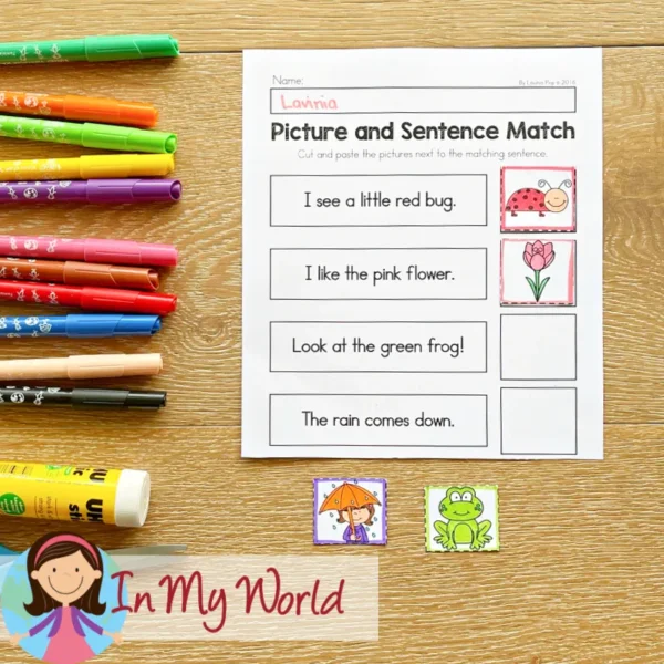 Preschool Spring Worksheets Sentence and Picture Match