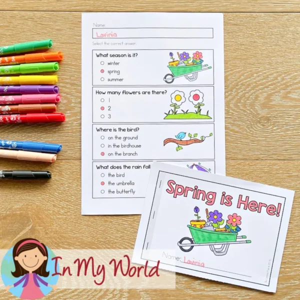 Preschool Spring Worksheets Emergent Reader with Comprehension Questions