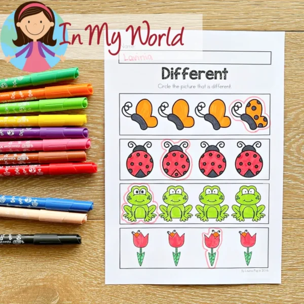 Preschool Spring Worksheets What is Different