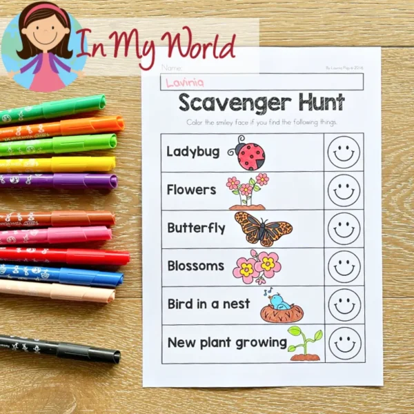 Preschool Spring Worksheets Scavenger Hunt