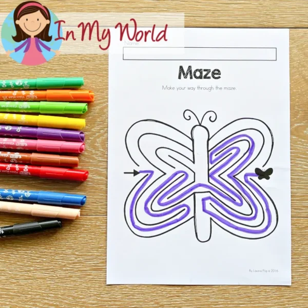 Preschool Spring Worksheets Butterfly Maze
