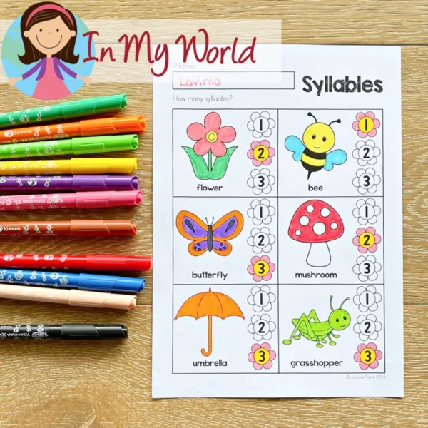 Preschool Spring Worksheets Syllables