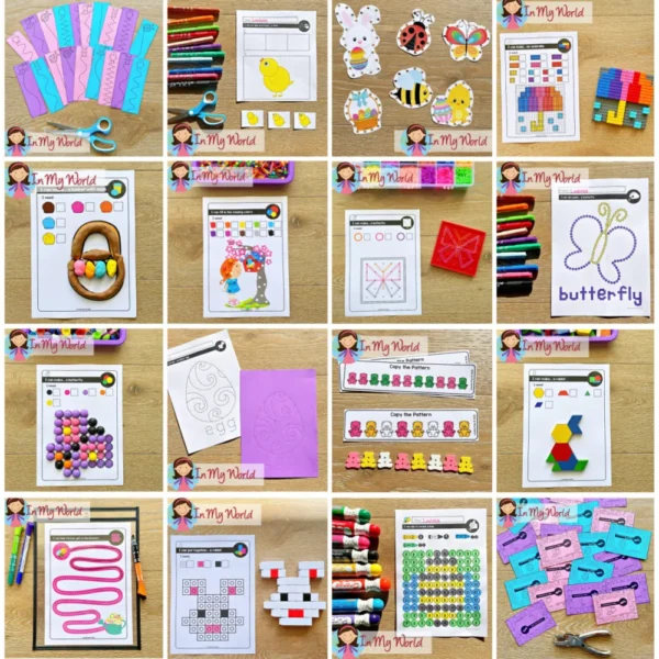 April / Easter / Spring Morning Tubs | 16 Fine Motor Printable Activities