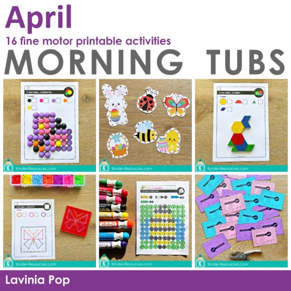 April / Easter / Spring Morning Tubs | 16 Fine Motor Printable Activities