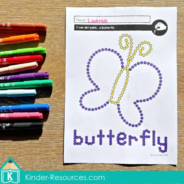 April Fine Motor Printable Activities. Butterfly Cotton Bud Painting Activity