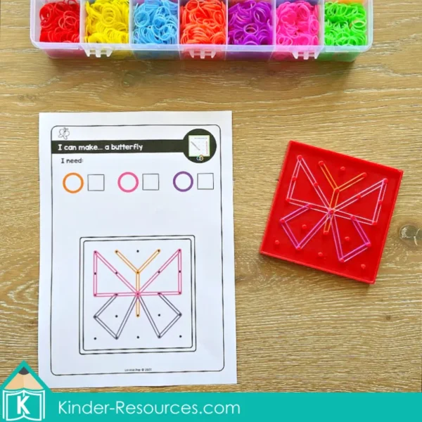 April Fine Motor Printable Activities. Butterfly Geoboard Pattern