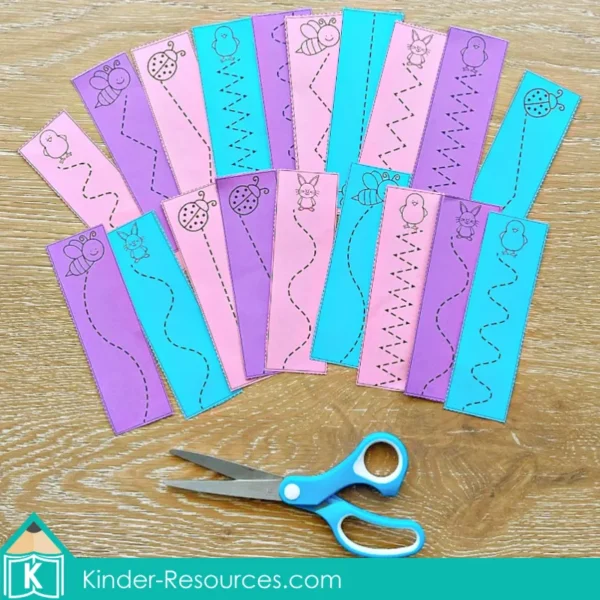 April Fine Motor Printable Activities. Spring Critters Cutting Strips