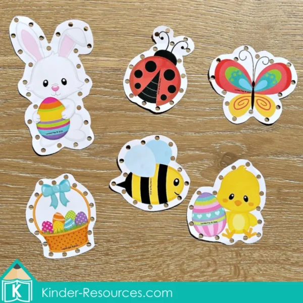 April Fine Motor Printable Activities. Spring and Easter Lacing Cards