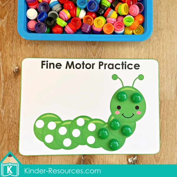 Bugs Preschool Center Activities. Fine Motor Mat Caterpillar