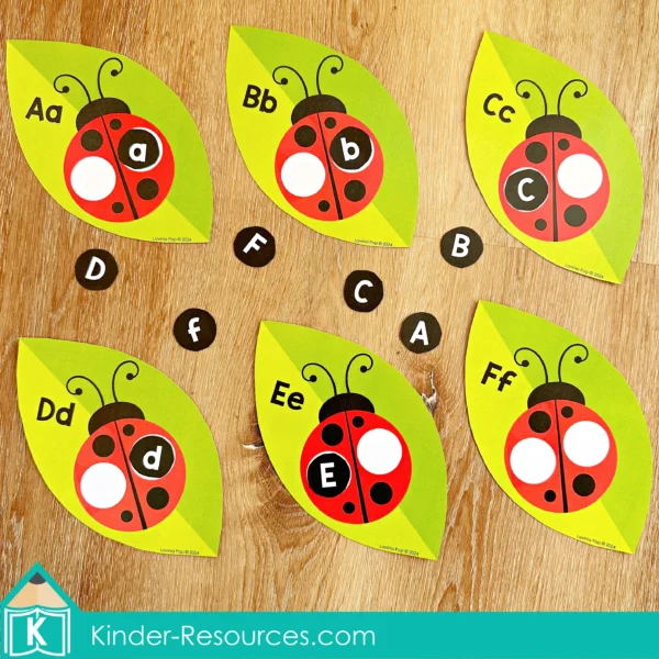 Bugs Preschool Center Activities. Ladybug Letter Match