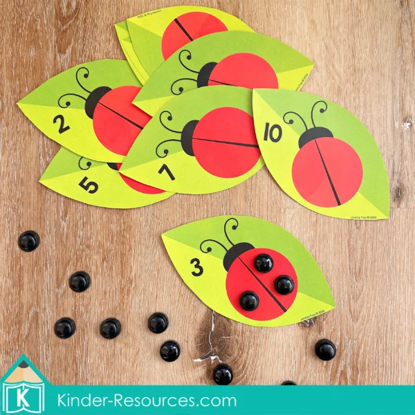 Bugs Preschool Center Activities. Ladybug Spots Counting