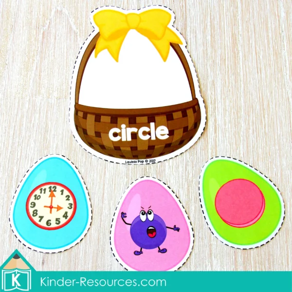 Easter Preschool Center Activities. Easter egg basket shapes