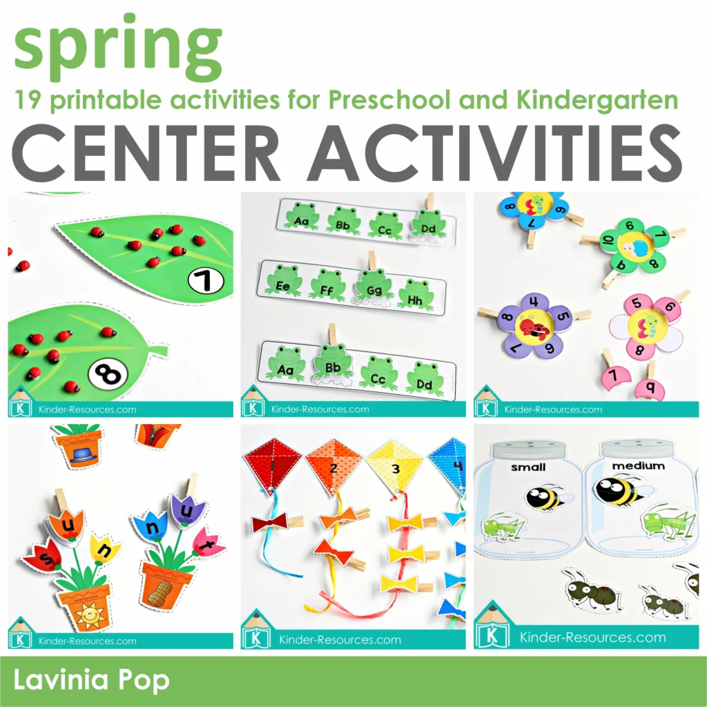 Preschool Spring Centers | 19 printable center activities