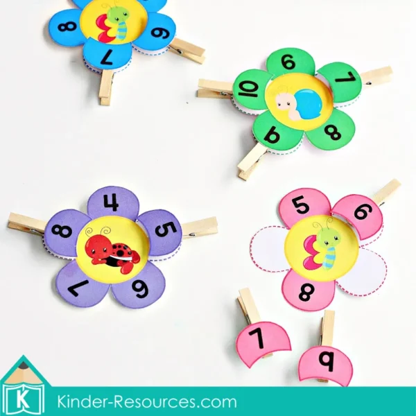 Preschool Spring Centers. Flower Missing Numbers