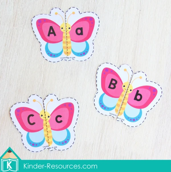 Spring Literacy Centers for Kindergarten. Butterfly Letter Match