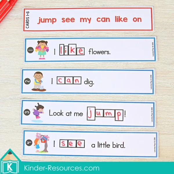 Spring Literacy Centers for Kindergarten. Sight Word Sentences