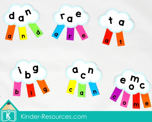 St. Patrick's Day Kindergarten Literacy Centers. Rainbow sight word spelling