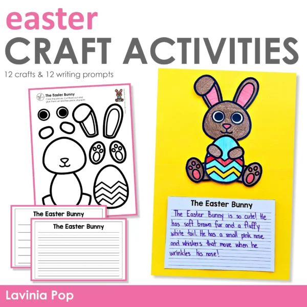 12 crafts and writing activities for Easter that include a variety of writing prompts and styles.