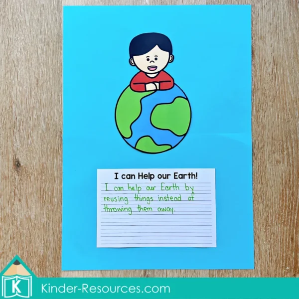 Earth Day Writing Prompts Craft Activity. I can Help our Earth