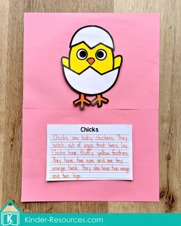 Spring Writing Prompts Craft Activity. Chicks
