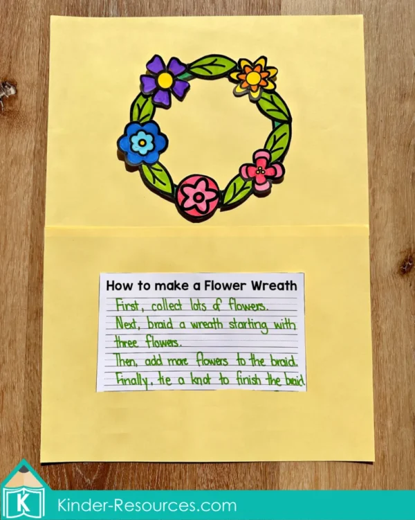 Spring Writing Craft Activity Craftivity. How to make a Flower Wreath