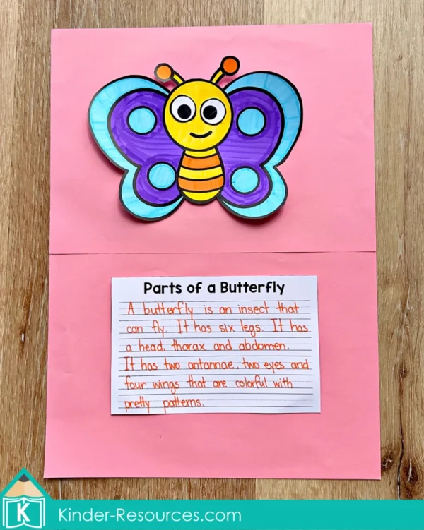Spring Writing Craft Activity Craftivity. Parts of a Butterfly