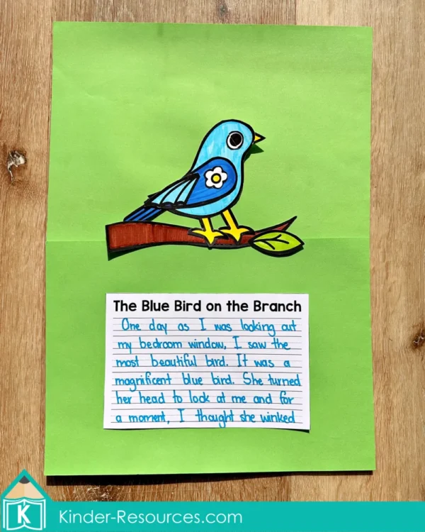 Spring Writing Craft Activity Craftivity. The Blue Bird on the Branch
