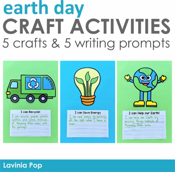Earth Writing Prompts Craft Activity | 5 crafts and writing activities for Earth Day that include a variety of writing prompts and styles.